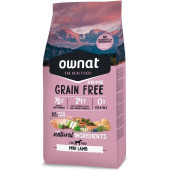 Натурална суха храна за малки породи Ownat Grain Free Prime MINI ADULT LAMB - БЕЗ зърнени култури, с 76% качествено агнешко месо